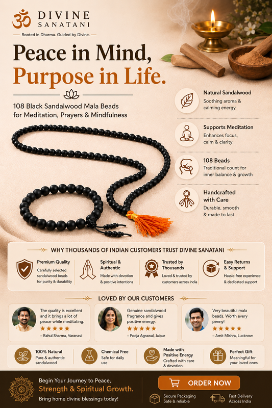 Divine Sanatani Karungalu Mala(108 Beads) & Karungali Bracelet Combo