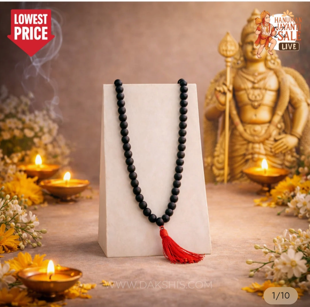 Original Karungali Malai 108 Ebony Blackwood Beads Lab Tested and Government Certified