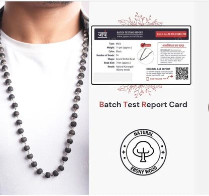 Original Karungali Malai 108 Ebony Blackwood Beads Lab Tested and Government Certified