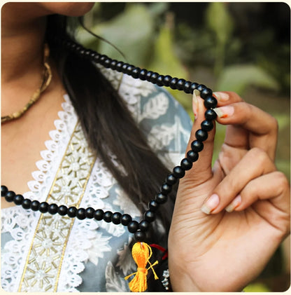 Original Karungali Malai 108 Ebony Blackwood Beads Lab Tested and Government Certified