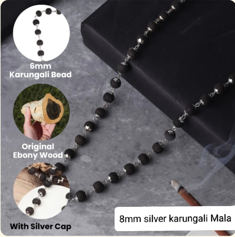 Original Karungali Malai 108 Ebony Blackwood Beads Lab Tested and Government Certified